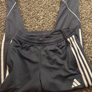 adidas Navy Jogger Sweatpants with White Side Stripes